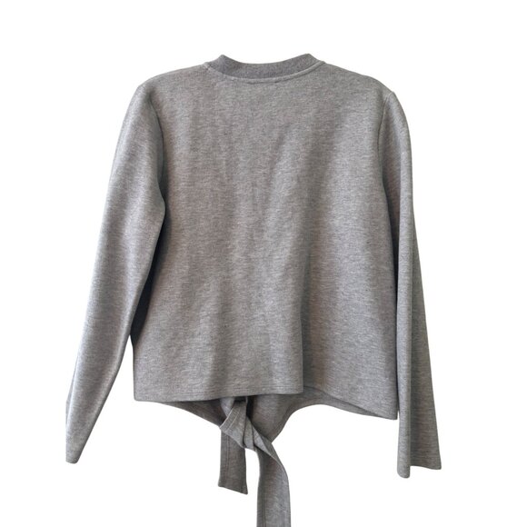 J.Crew Womens Gray Tie-Front Cardigan Sweater Snap Button L - Picture 4 of 12